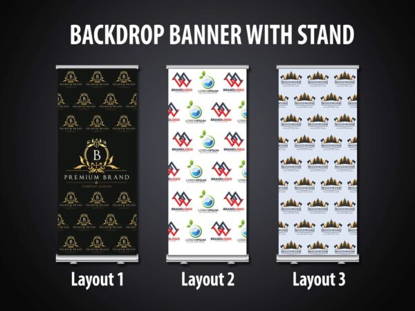 Pull up banner with stand